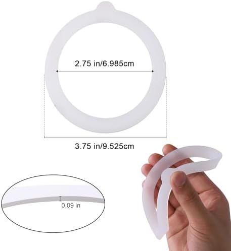 7 Pack Airtight Silicone Jar Gaskets - Leakproof Rubber Seals for Canning Mason Jars, |75 Inches Diameter, Fits Most Gla