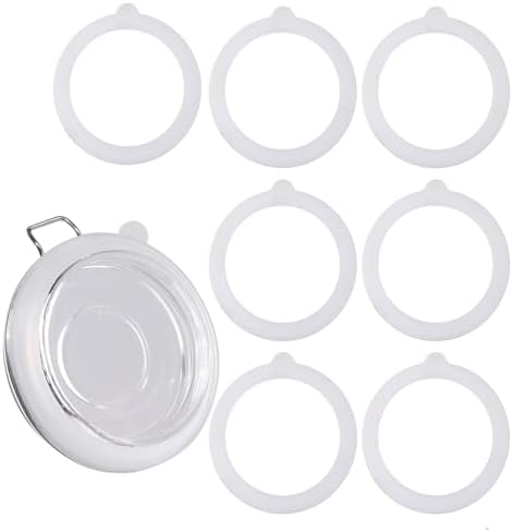 7 Pack Airtight Silicone Jar Gaskets - Leakproof Rubber Seals for Canning Mason Jars, |75 Inches Diameter, Fits Most Gla