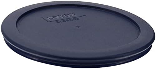 Pyrex 7201-PC 4-Cup Round Dark Blue Replacement Lids - 3 Pack - Genuine Original - Made in the USA - Durable & BPA-Free