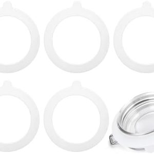 4 Pcs Silicone Replacement Gaskets for Mason Jar Lids - Leak-Proof Rubber Seals for Glass Clip Top Jars - |75" Size, Per