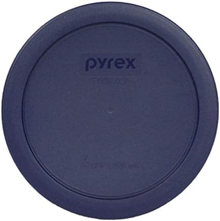 Pyrex 7201-PC 4-Cup Round Dark Blue Replacement Lids - 3 Pack - Genuine Original - Made in the USA - Durable & BPA-Free