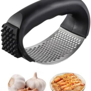 Stainless Steel Garlic Press | Portable Manual Garlic Crusher | Kitchen Utensils for Home Chefs | Easy Smash Garlic | He