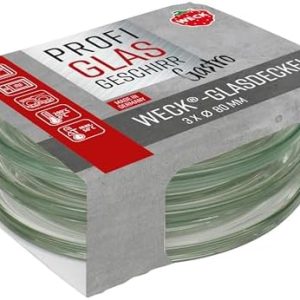 Weck Set of 3 Gourmet Lids 80 mm | Oven-Safe & Dishwasher Safe | Ideal for Stability in Gourmet Glasses | Model 76129