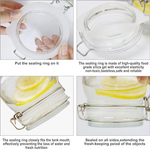 7 Pack Airtight Silicone Jar Gaskets - Leakproof Rubber Seals for Canning Mason Jars, |75 Inches Diameter, Fits Most Gla