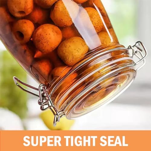 7 Pack Airtight Silicone Jar Gaskets - Leakproof Rubber Seals for Canning Mason Jars, |75 Inches Diameter, Fits Most Gla